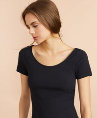 Rib-Knit Short Sleeve Bodysuit