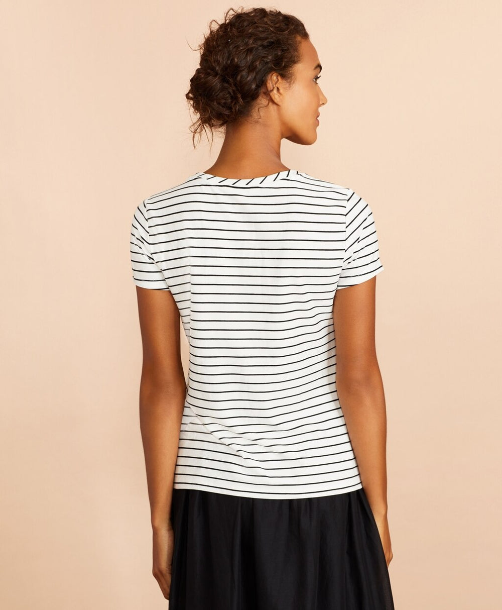 Striped Scoop-Neck T-Shirt