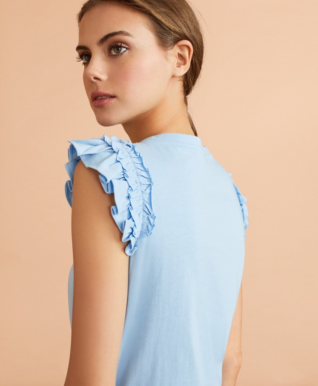Flounce-Sleeve Top