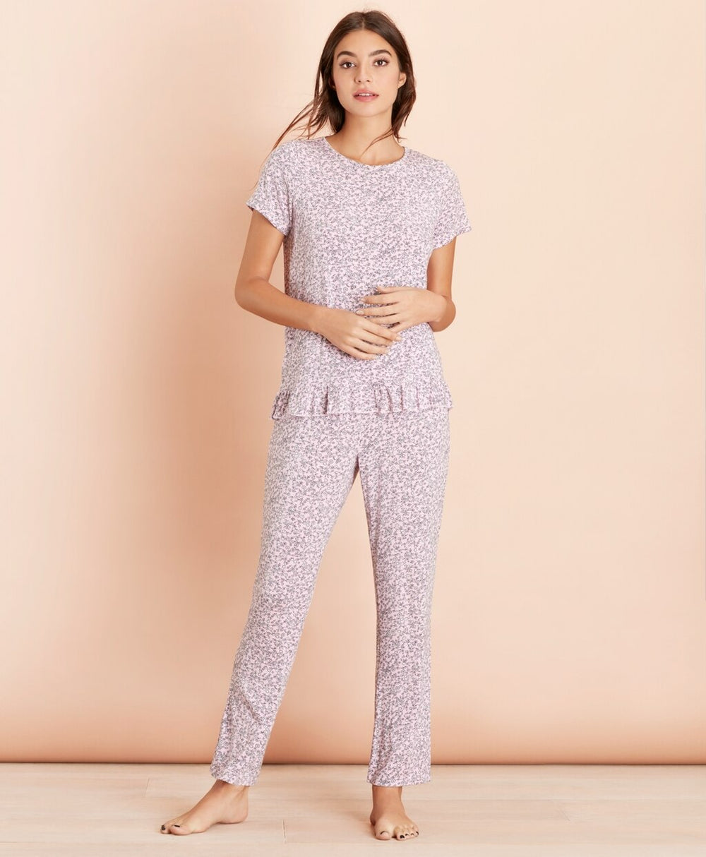 Floral-Print Jersey Pajama Set