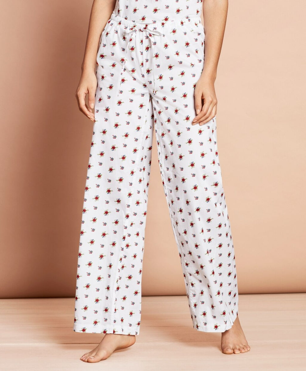 Floral-Print Cotton Poplin Pajamas