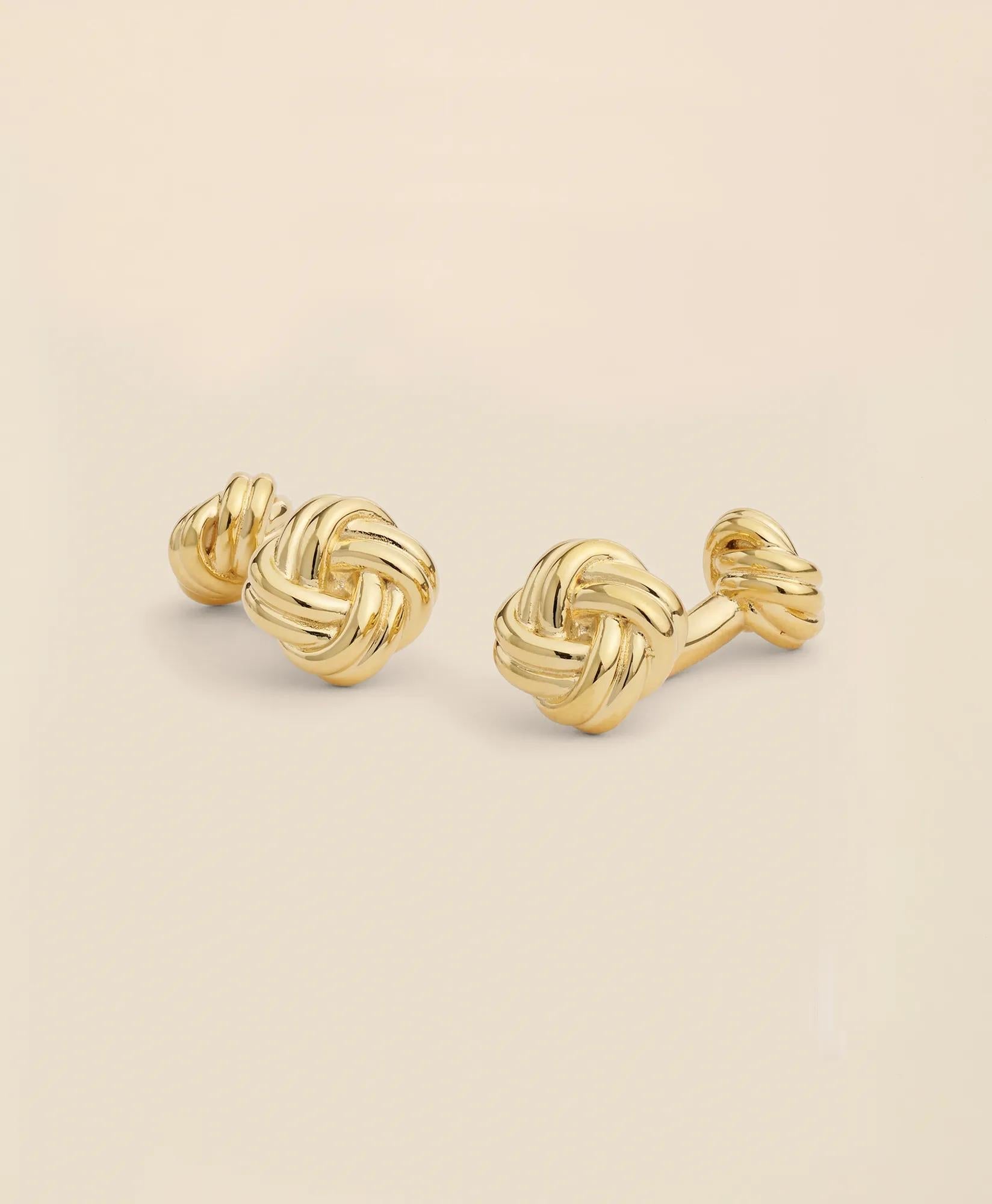 Sterling Silver Gold-Plated Knot Cufflinks