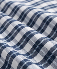 Stretch Cotton Non-Iron Oxford Polo Button Down Collar Checked Shirt