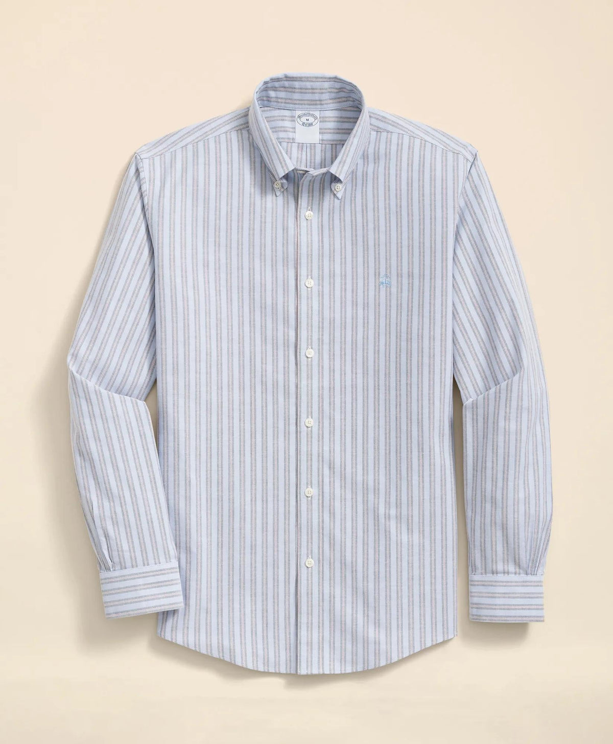 Striped Shirt Stretch Cotton Non-Iron Oxford Polo Button Down Collar