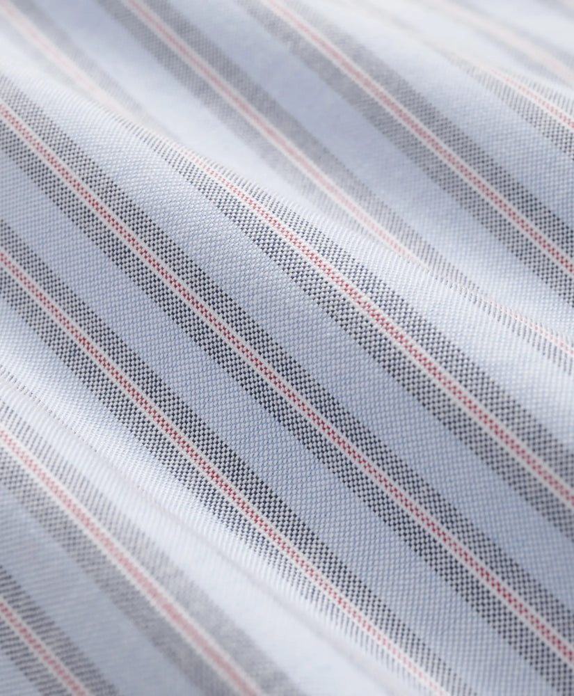 Striped Shirt Stretch Cotton Non-Iron Oxford Polo Button Down Collar