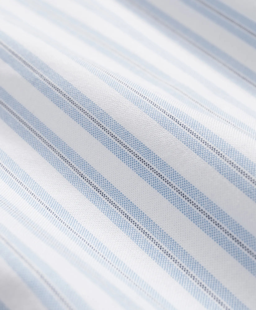 Track Stripe Shirt Stretch Cotton Non-Iron Oxford Polo Button Down Collar
