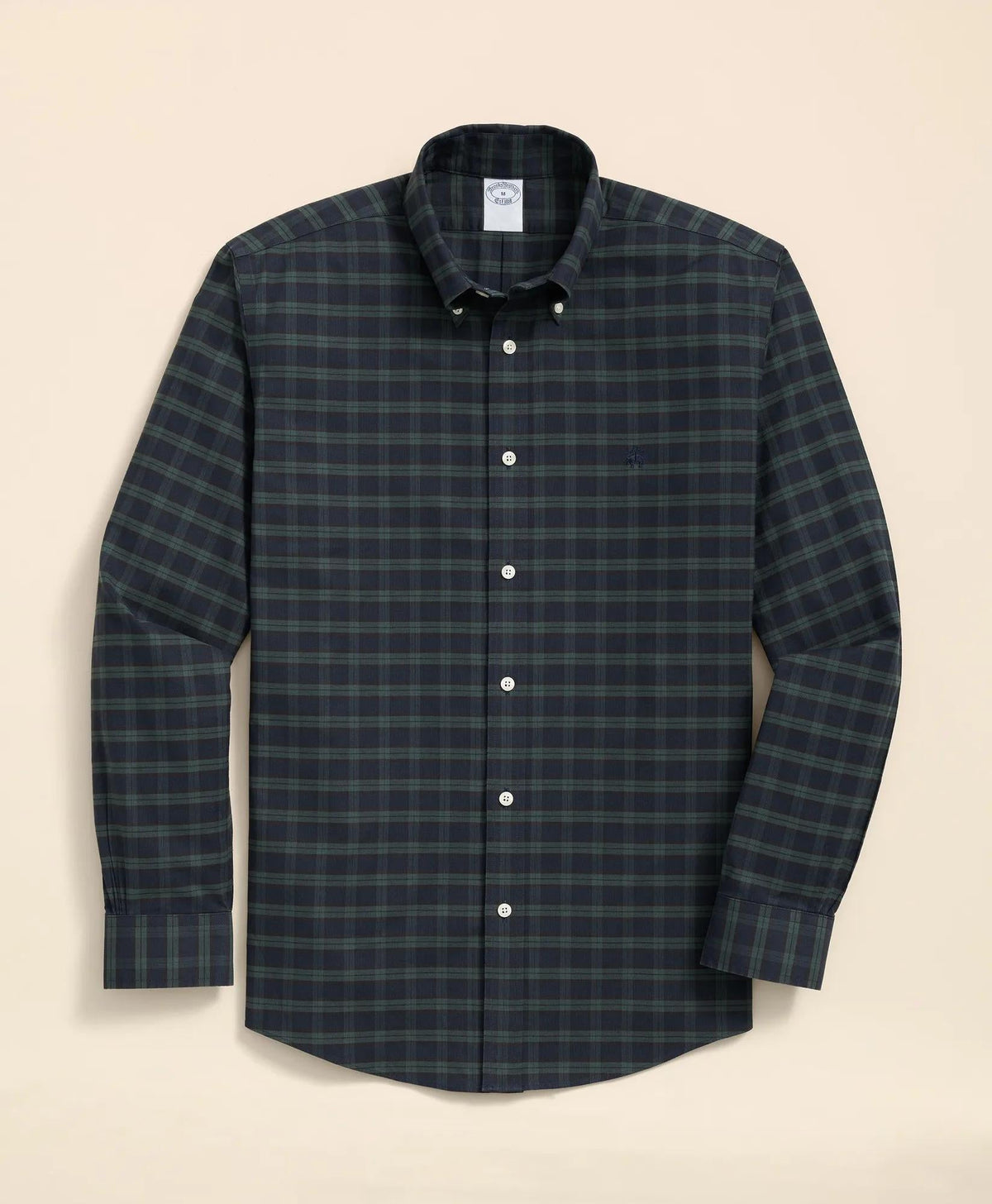Stretch Non-Iron Oxford Button-Down Collar Black Watch Shirt