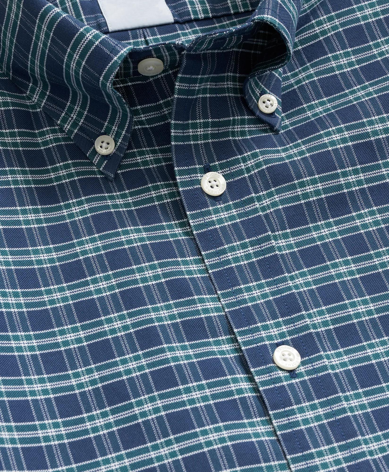 Stretch Non-Iron Oxford Button-Down Collar Check Shirt