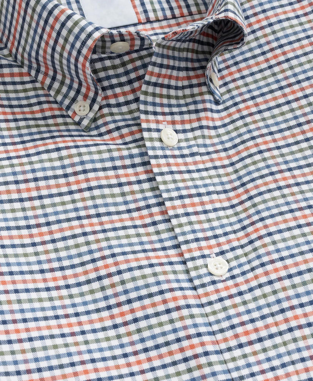 Multi-Check Shirt Stretch Non-Iron Oxford Button-Down Collar
