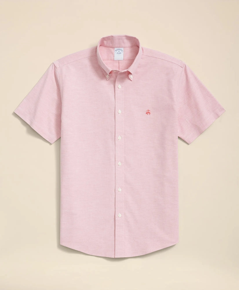 Short Sleeve Shirt Stretch Non-Iron Oxford Button-Down Collar