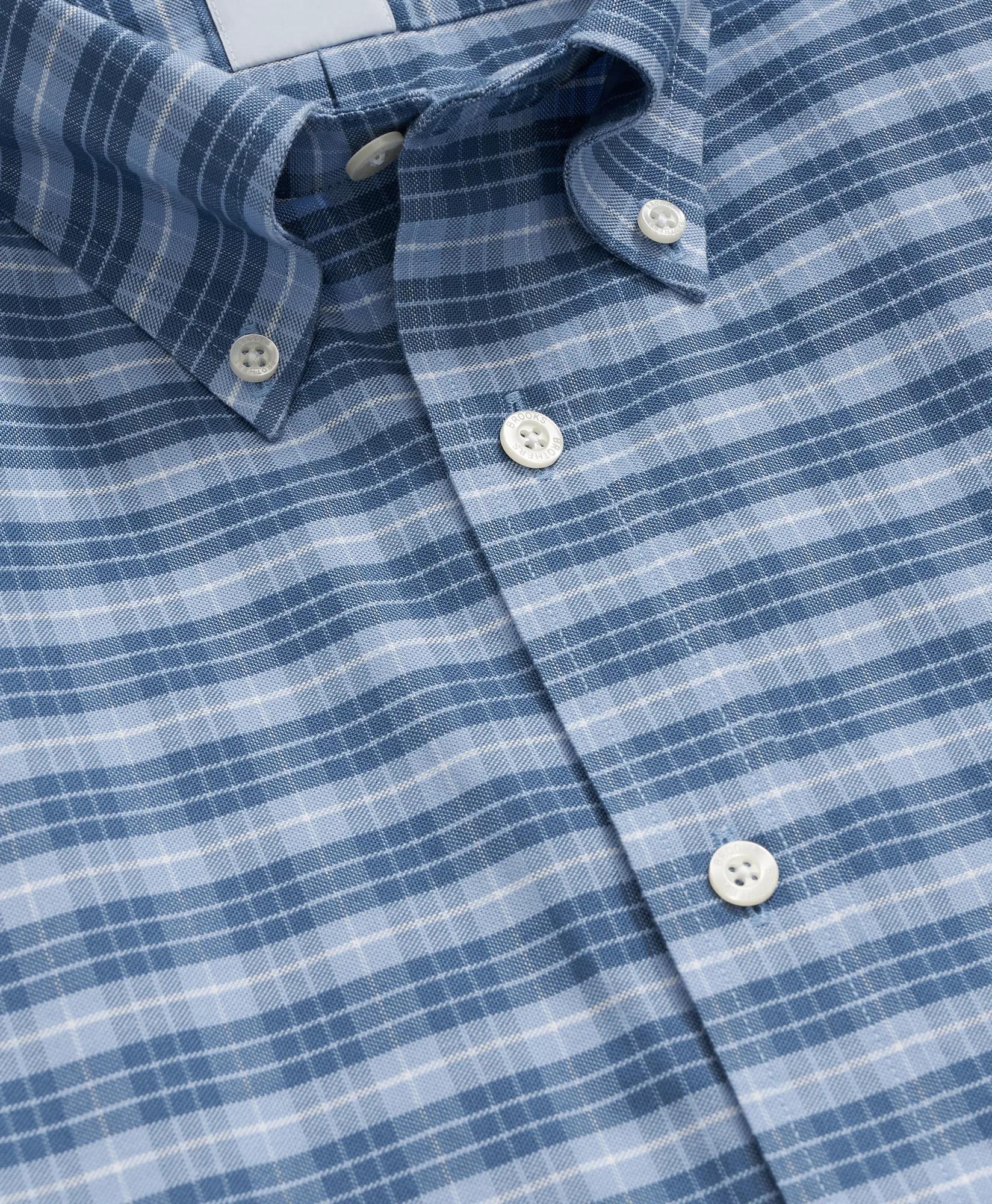 Stretch Non-Iron Oxford Button-Down Collar Tartan Sport Shirt