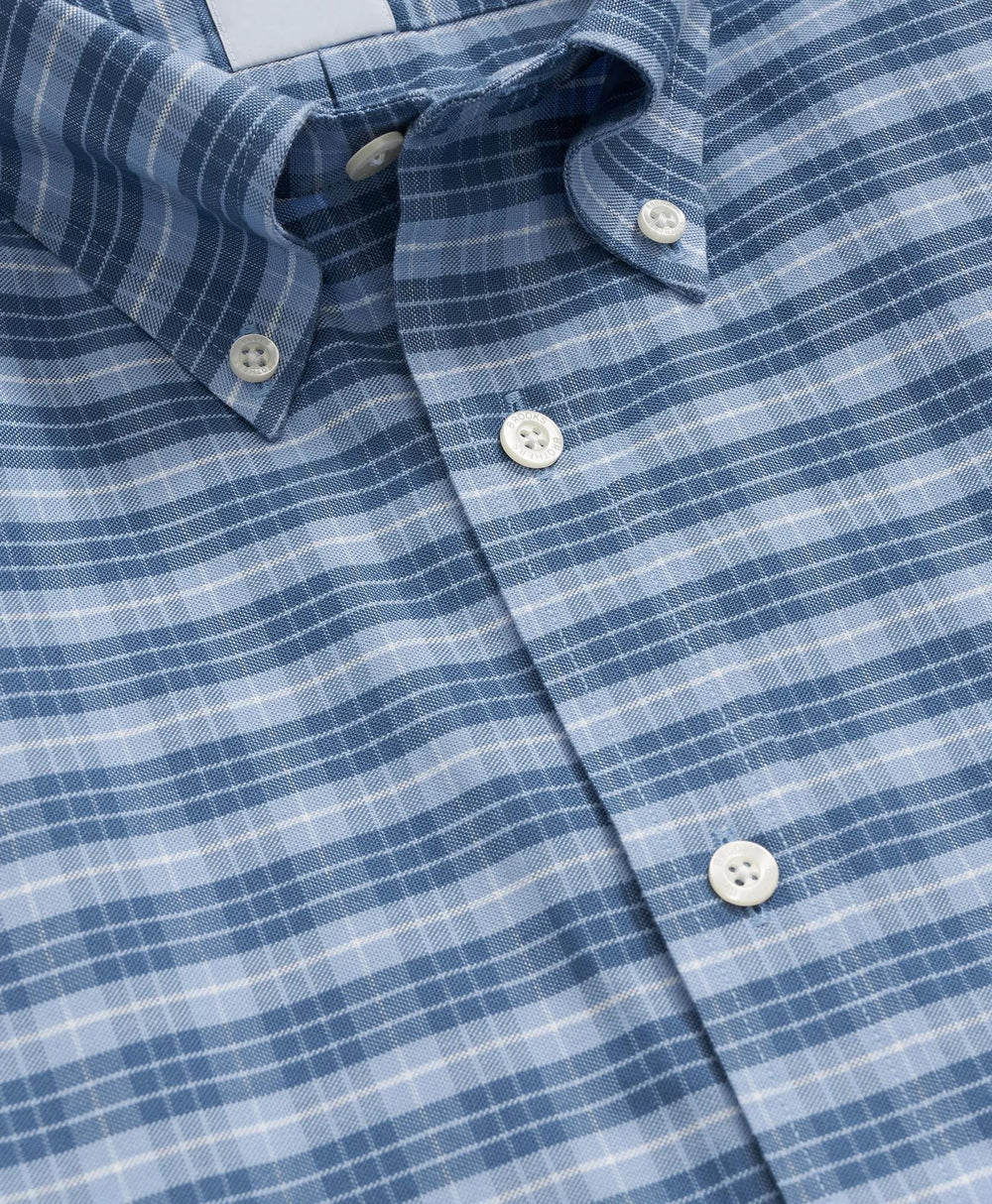 Stretch Non-Iron Oxford Button-Down Collar Tartan Sport Shirt
