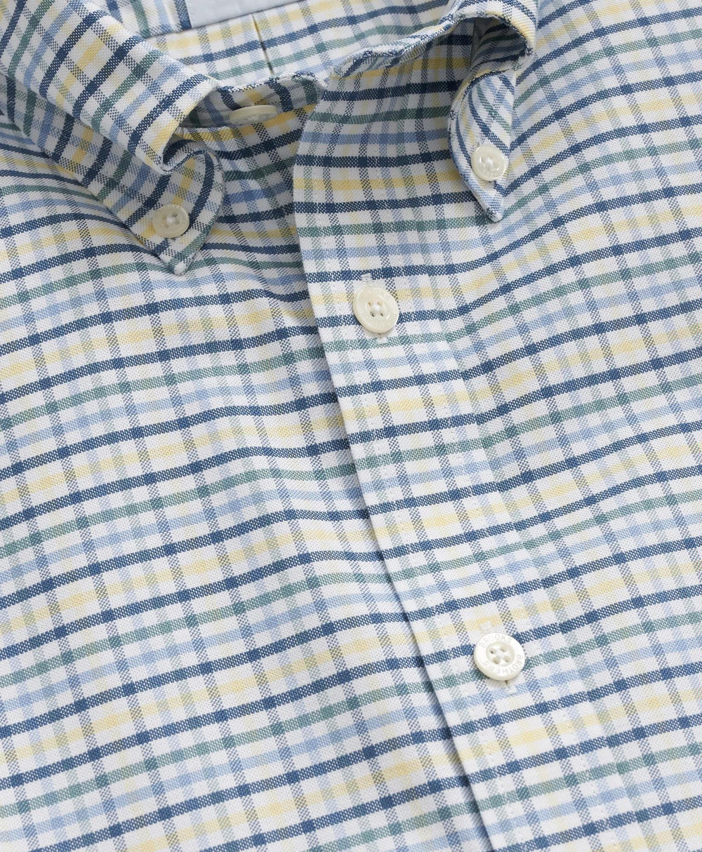 Tattersall Sport Shirt Stretch Non-Iron Oxford Button-Down Collar