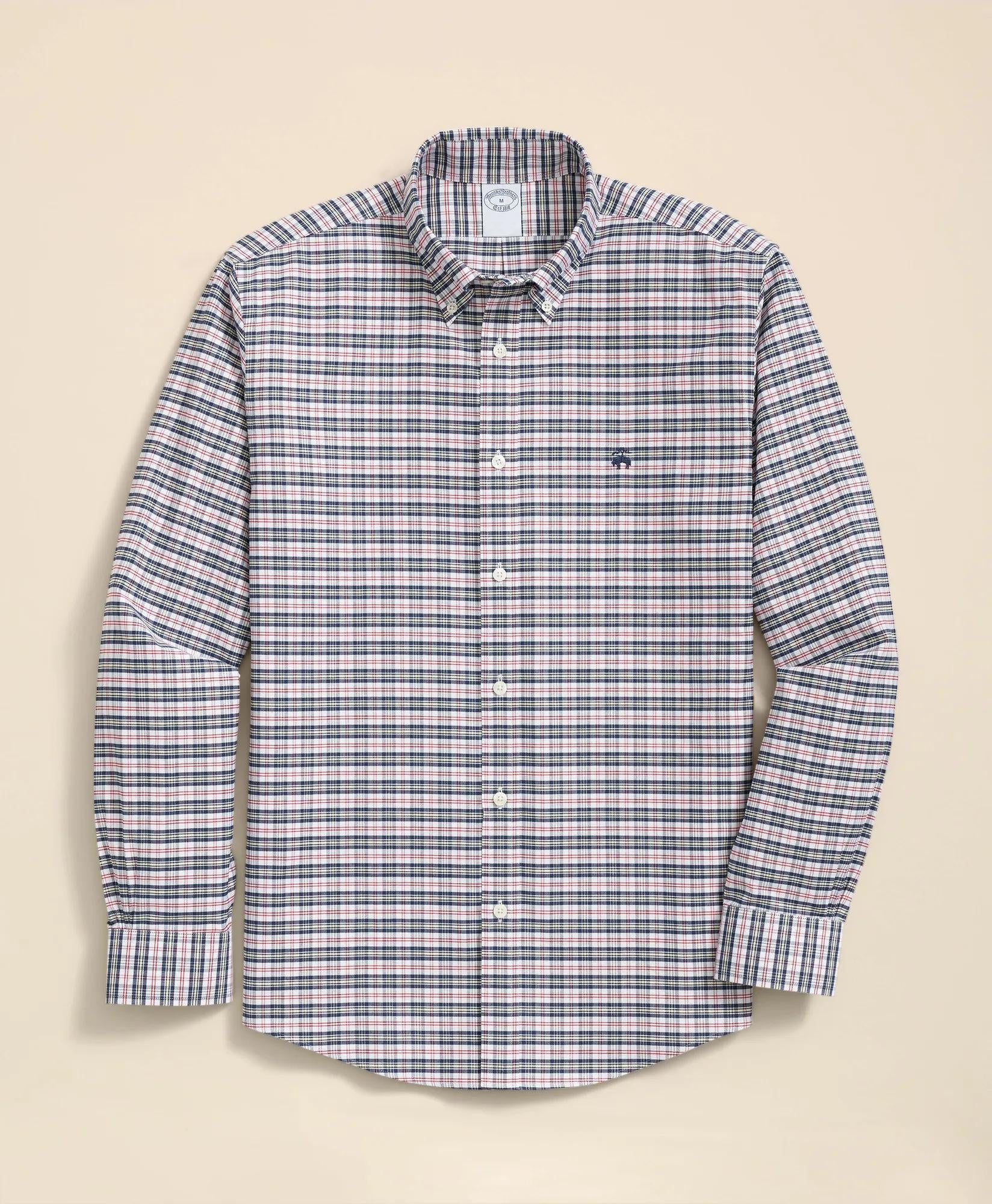 Vintage Check Shirt Stretch Non-Iron Oxford Button-Down Collar