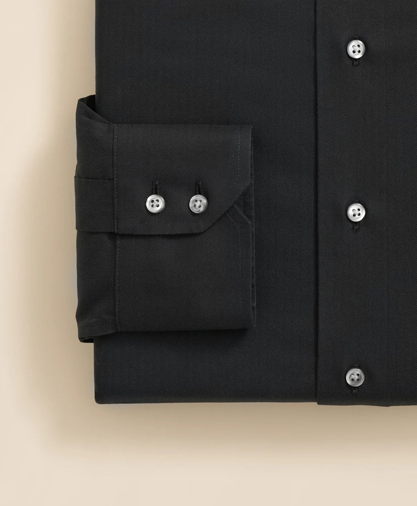 Stretch Supima® Cotton Non-Iron English Spread Collar Herringbone Dress Shirt
