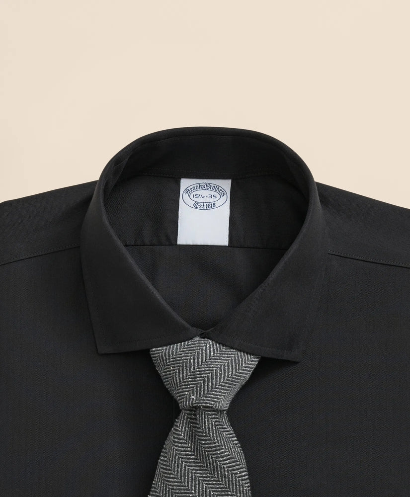 Stretch Supima® Cotton Non-Iron English Spread Collar Herringbone Dress Shirt
