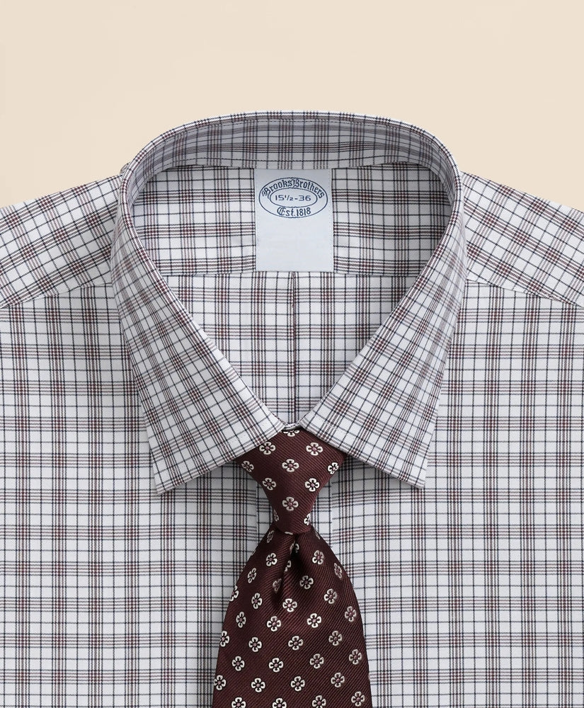 Check Dress Shirt Stretch Supima® Cotton Non-Iron Pinpoint Oxford Ainsley Collar