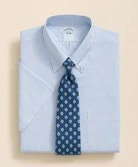 Stretch Supima® Cotton Non-Iron Polo Button Down Collar Mini Stripe Short-Sleeve Dress Shirt