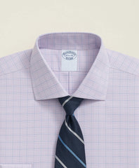 Checked Dress Shirt Stretch Supima® Cotton Non-Iron Royal Oxford English Spread Collar