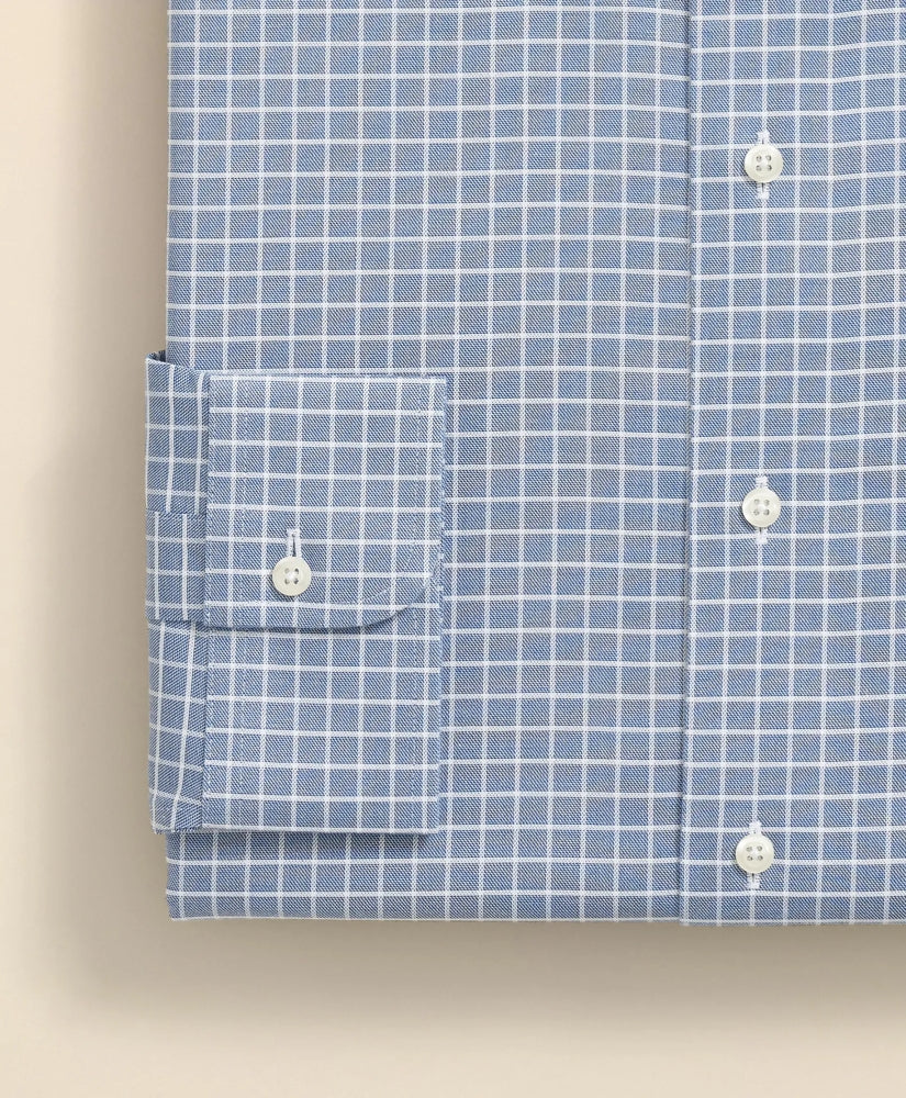 Graph Check Dress Shirt Stretch Supima® Cotton Non-Iron Textured Dobby Ainsley Collar