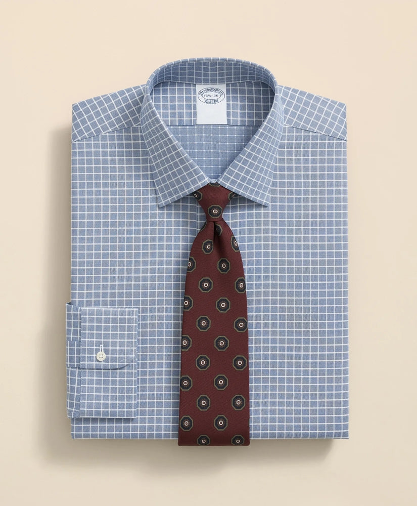 Graph Check Dress Shirt Stretch Supima® Cotton Non-Iron Textured Dobby Ainsley Collar