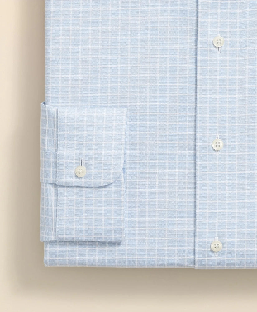 Stretch Supima® Cotton Non-Iron Textured Dobby Ainsley Collar Graph Check Dress Shirt