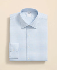 Stretch Supima® Cotton Non-Iron Textured Dobby Ainsley Collar Graph Check Dress Shirt