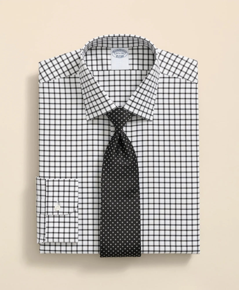 Stretch Supima® Cotton Non-Iron Twill Ainsley Collar Windowpane Dress Shirt