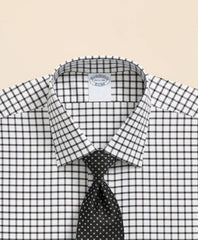 Stretch Supima® Cotton Non-Iron Twill Ainsley Collar Windowpane Dress Shirt