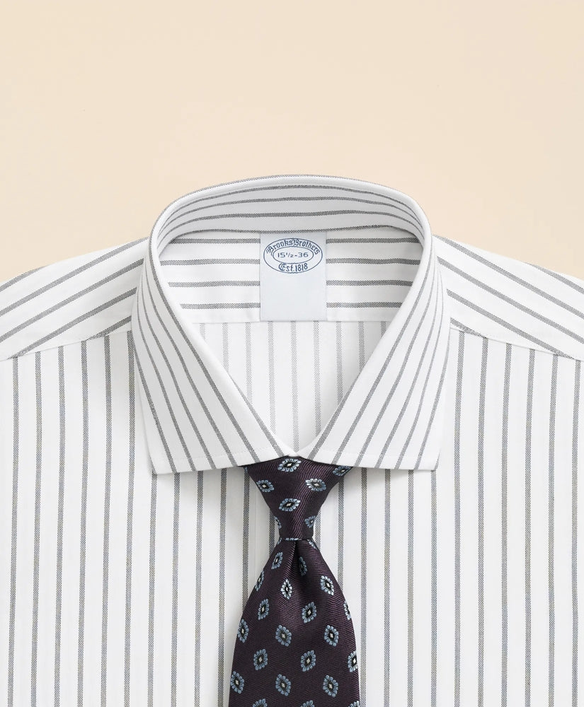 Stretch Supima® Cotton Non-Iron Twill English Spread Collar Bold Stripe Dress Shirt