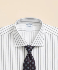 Stretch Supima® Cotton Non-Iron Twill English Spread Collar Bold Stripe Dress Shirt