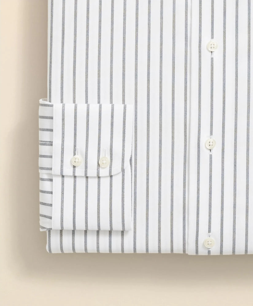 Stretch Supima® Cotton Non-Iron Twill English Spread Collar Bold Stripe Dress Shirt