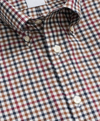 Stretch Supima® Cotton Non-Iron Twill Polo Button Down Check Sport Shirt