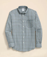 Stretch Supima® Cotton Non-Iron Twill Polo Button Down Check Sport Shirt