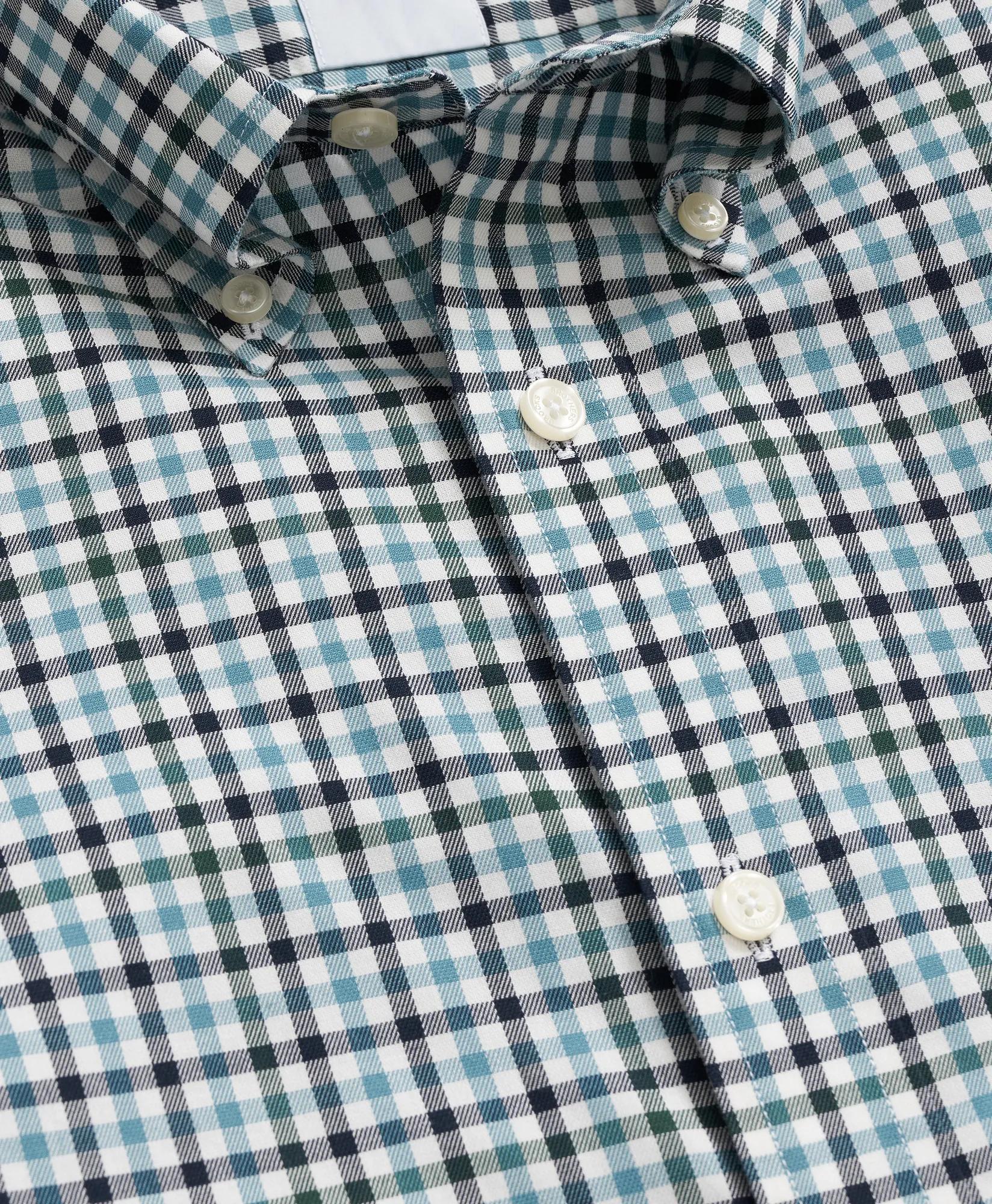 Stretch Supima® Cotton Non-Iron Twill Polo Button Down Check Sport Shirt