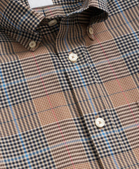 Stretch Supima® Cotton Non-Iron Twill Polo Button Down Glen Plaid Sport Shirt