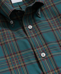 Plaid Sport Shirt Stretch Supima® Cotton Non-Iron Twill Polo Button Down