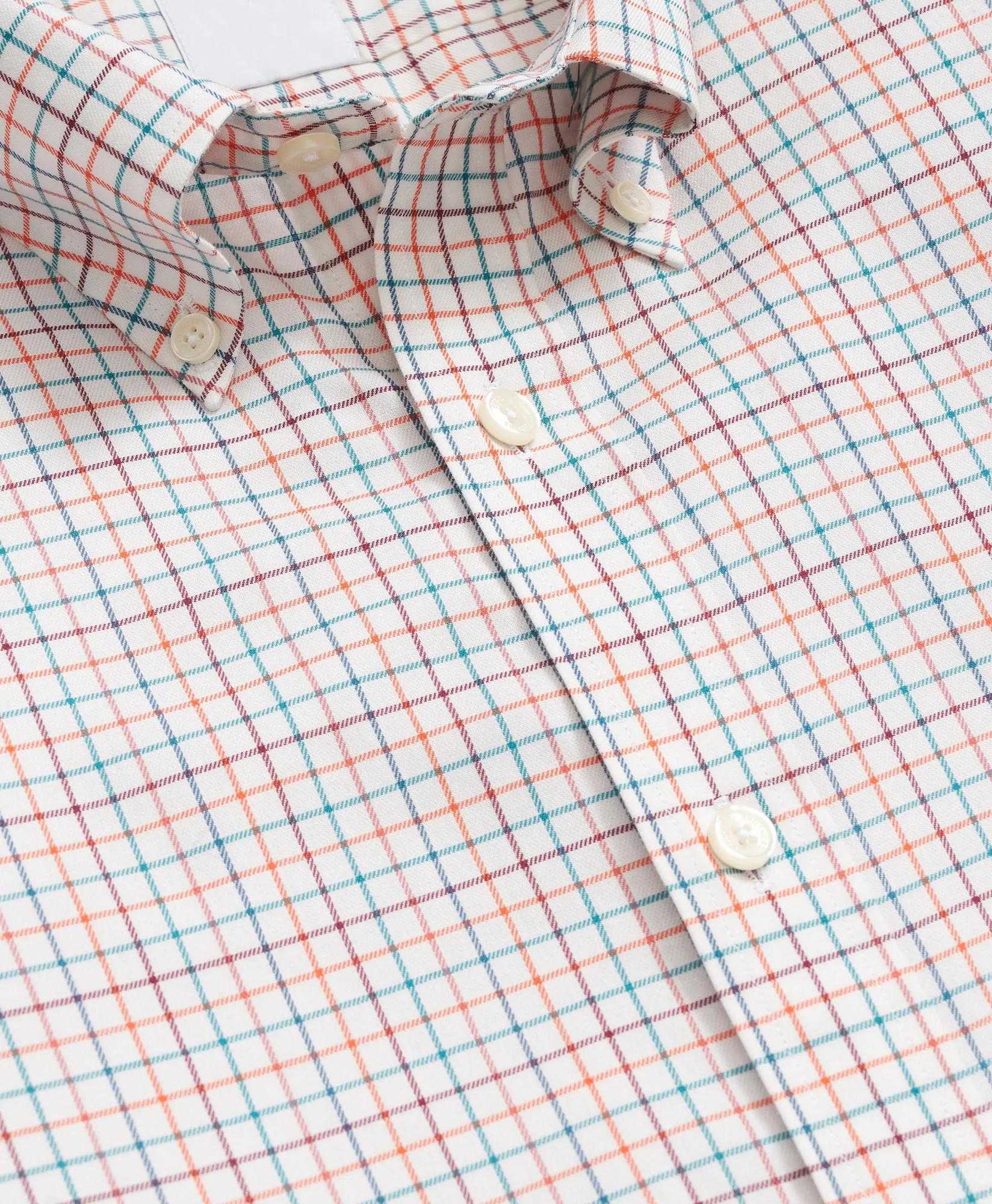 Tattersall Sport Shirt Stretch Supima® Cotton Non-Iron Twill Polo Button Down