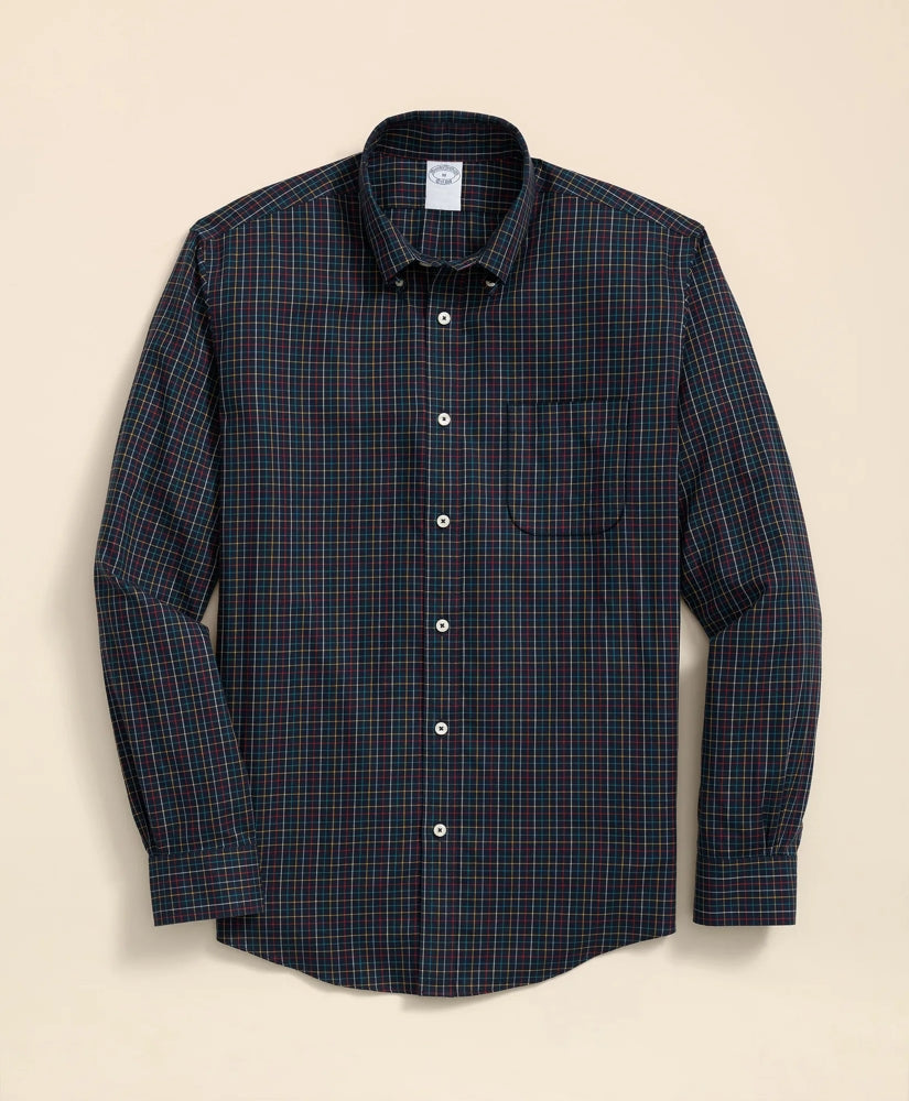 Tattersall Sport Shirt Stretch Supima® Cotton Non-Iron Twill Polo Button Down