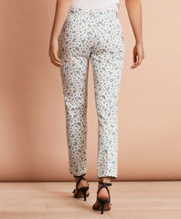 Floral-Print Stretch Cotton Sateen Pants