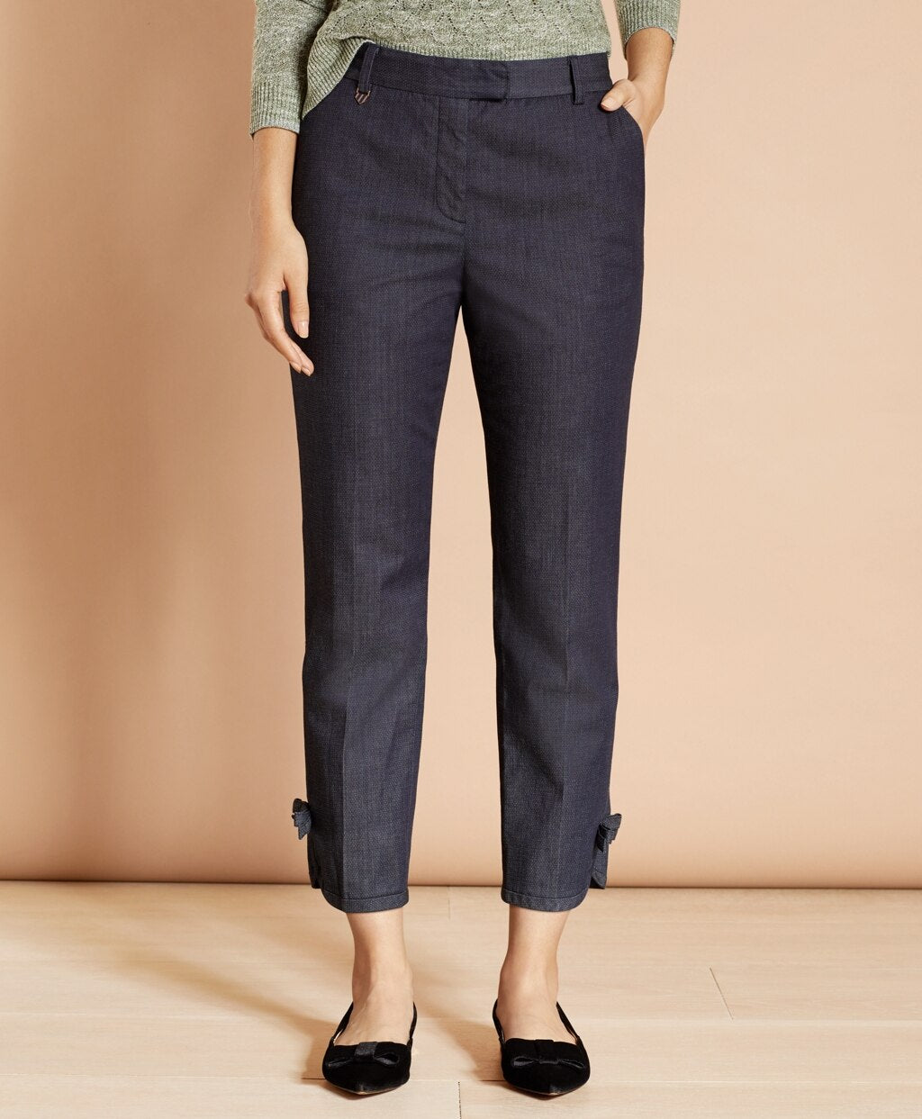 Stretch Cotton Denim Slim-Fit Pants