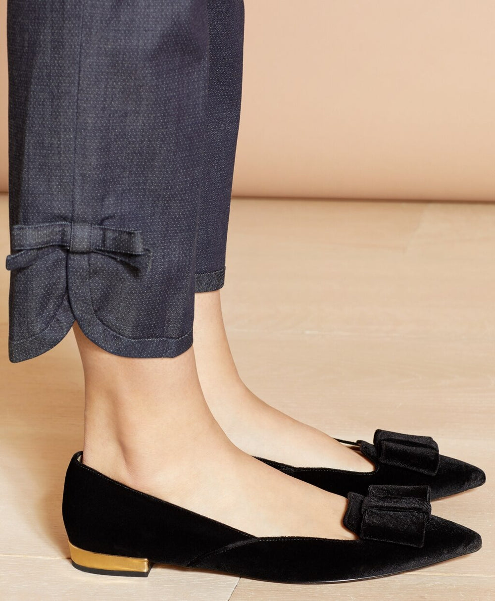 Stretch Cotton Denim Slim-Fit Pants