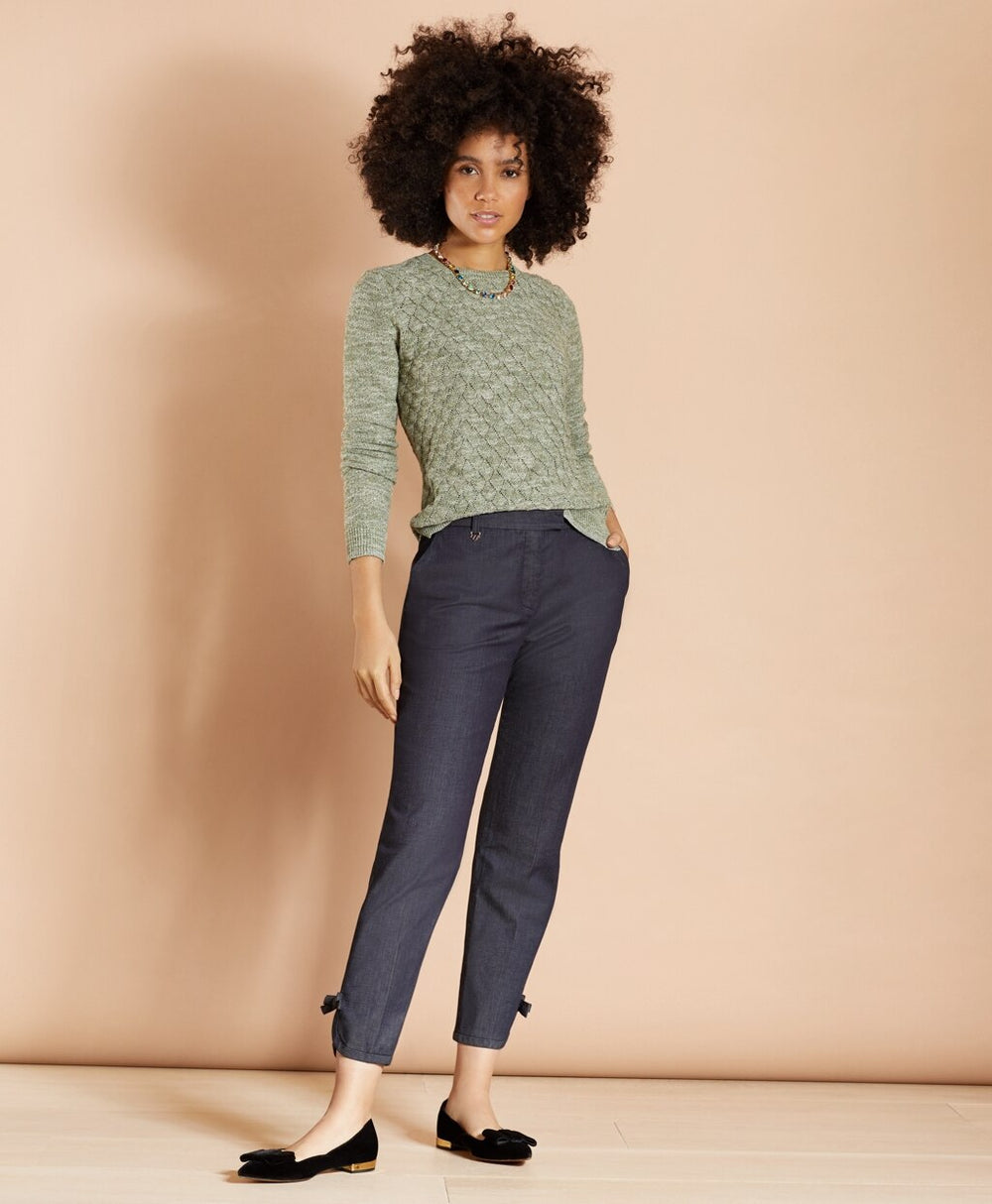 Stretch Cotton Denim Slim-Fit Pants
