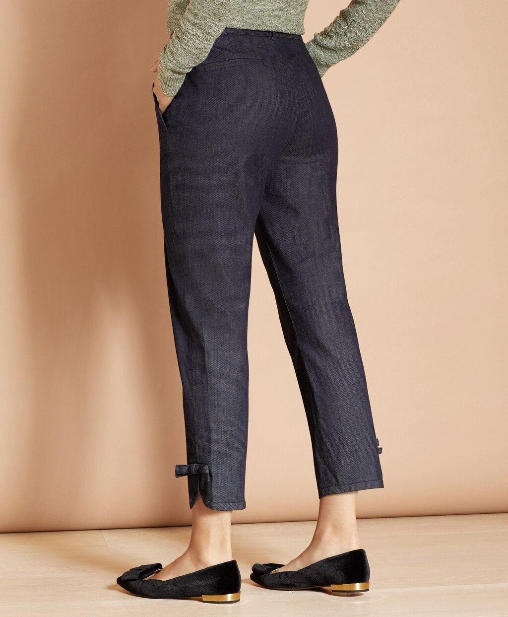 Stretch Cotton Denim Slim-Fit Pants