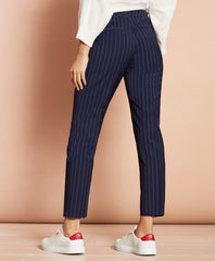 Striped Stretch-Wool Tapered Pants