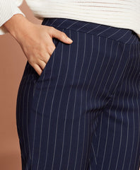 Striped Stretch-Wool Tapered Pants