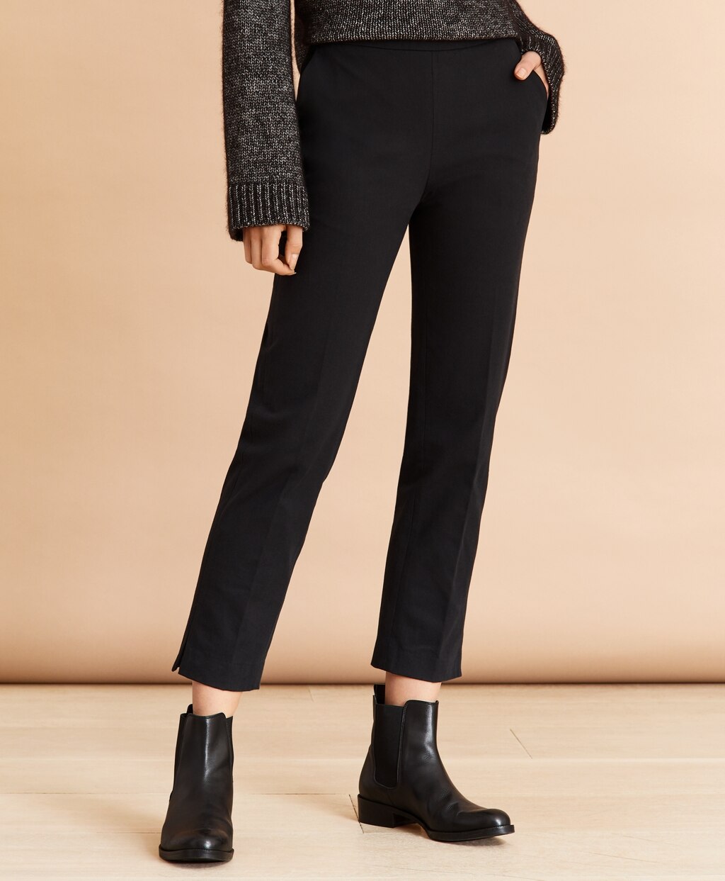 Slim-Fit Stretch Cotton Twill Ankle Pants