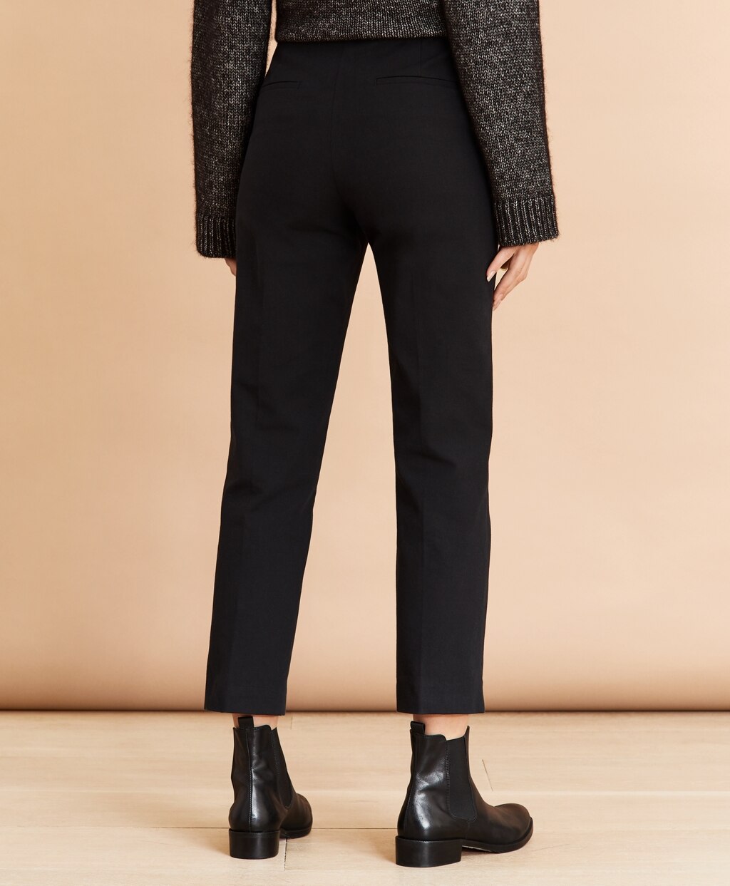 Slim-Fit Stretch Cotton Twill Ankle Pants