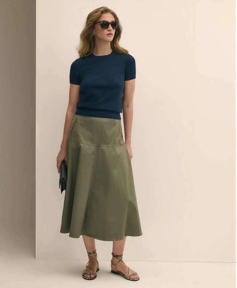 Supima® Cotton Jersey Short-Sleeve Sweater