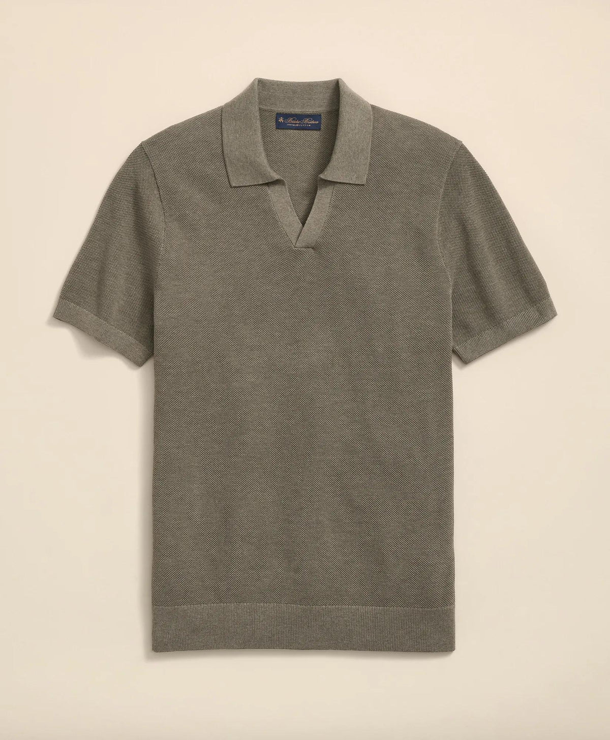 Supima® Cotton Pique Johnny Collar Sweater